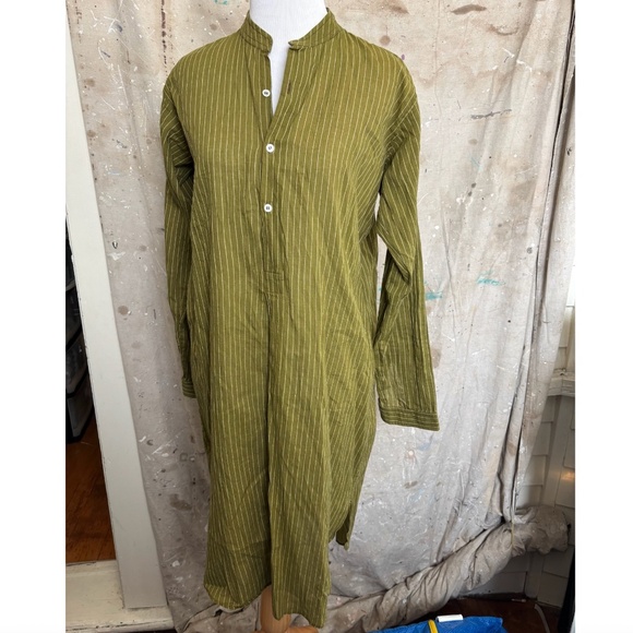 Moismont Caftan Kaki Stripe Dress - Picture 7 of 7